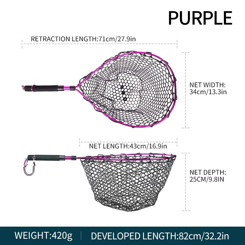 Telescopic Aluminum Fishing Landing Net - Portable & Customizable Tools 2